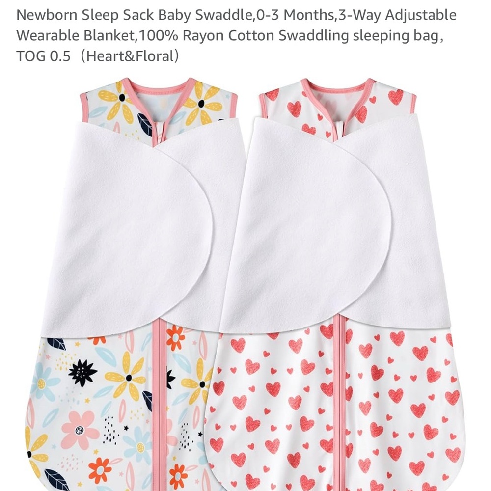 Floral and Heart Print Kids Pajamas Sleep Sacks
